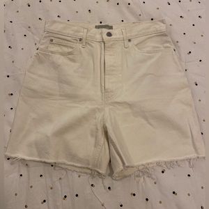 Everlane way-high jean shorts in bone